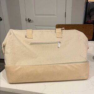BEIS Cream and Tan Women’s Weekender Bag